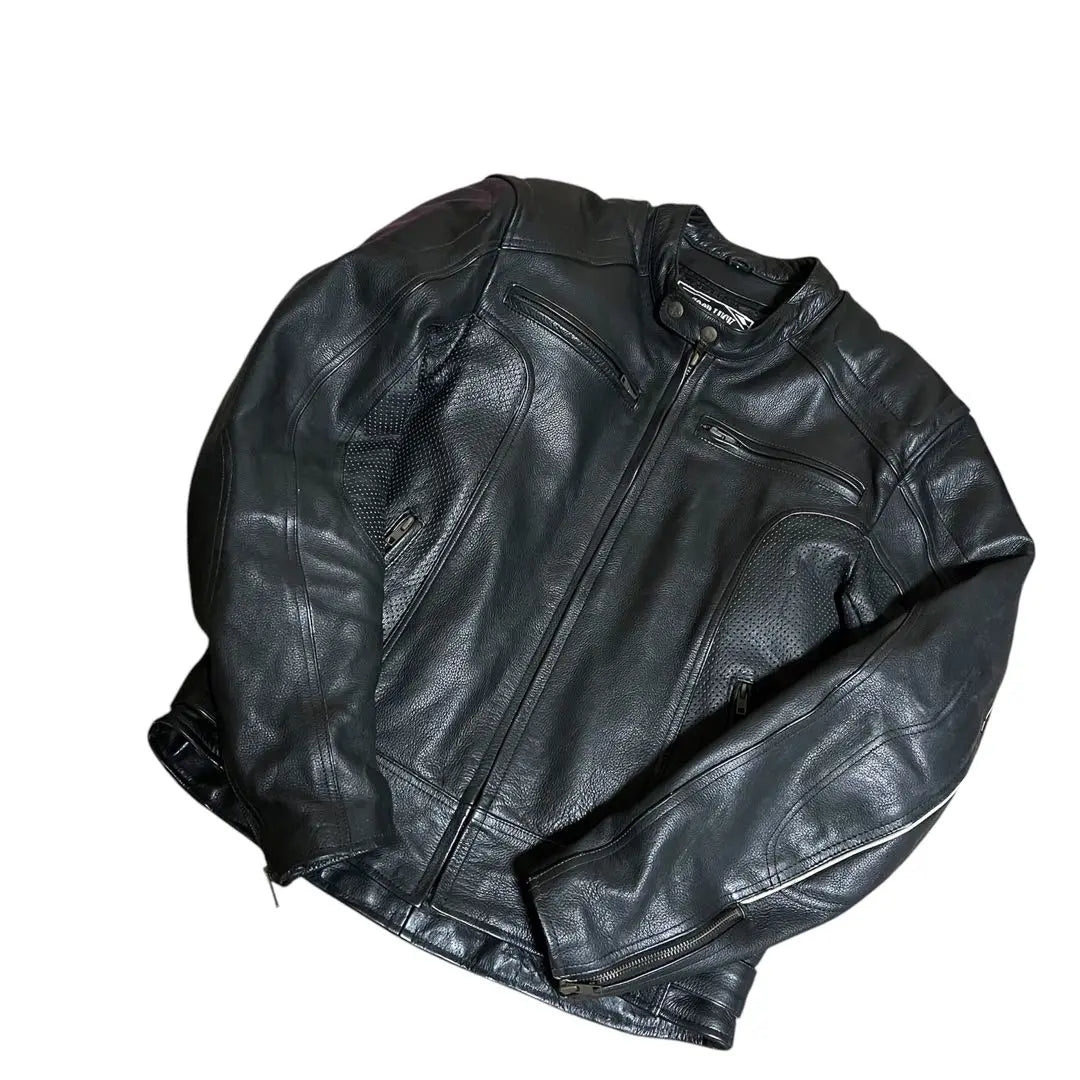 GHOST RIDER Single Rider Cowhide Leather with Pads L Size | GHOST RIDER シングルライダース カウハイドレザー パット有 Lサイズ