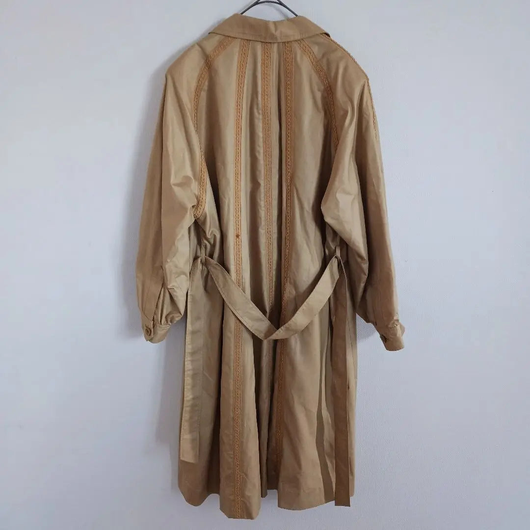 [KAORYINU] Trench coat outerwear with wings, waist ribbon, made in Japan