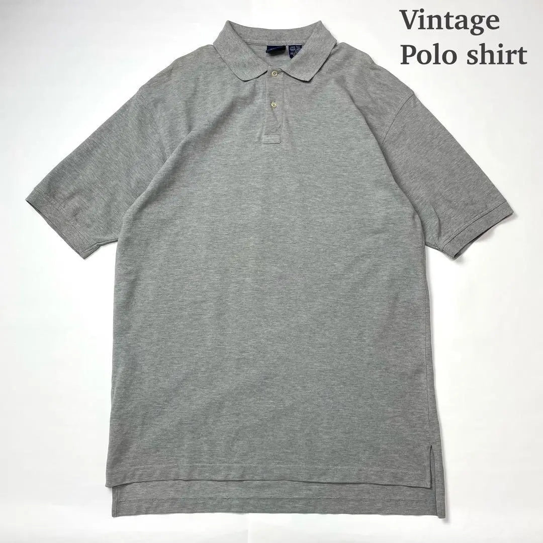 Vintage polo shirt, short sleeve, gray, HUNTCLUB, plain, simple, old clothes