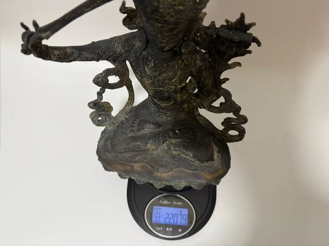 Buddhist Art Wenju Bodhisattva Tibet Buddha High 29㎝ Copper Old Copper Buddha Image Weight 2207g