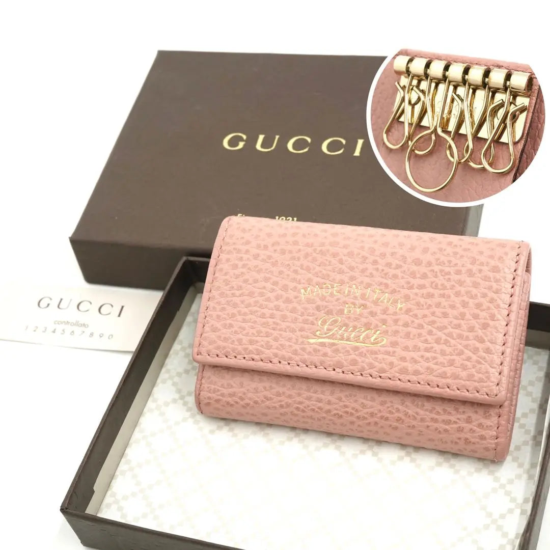 ✨ Con exhibidores y cajas sin usar ✨ Llavero GUCCI llavero 6 logo consecutivo GG | ✨未使用展示品・箱付き✨ GUCCI キーケース キーリング 6連 ロゴ GG