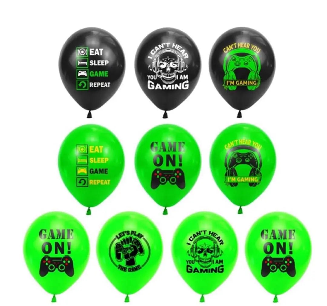 Juego de decoración de cumpleaños para fiesta para niños, juego de globos verde y negro