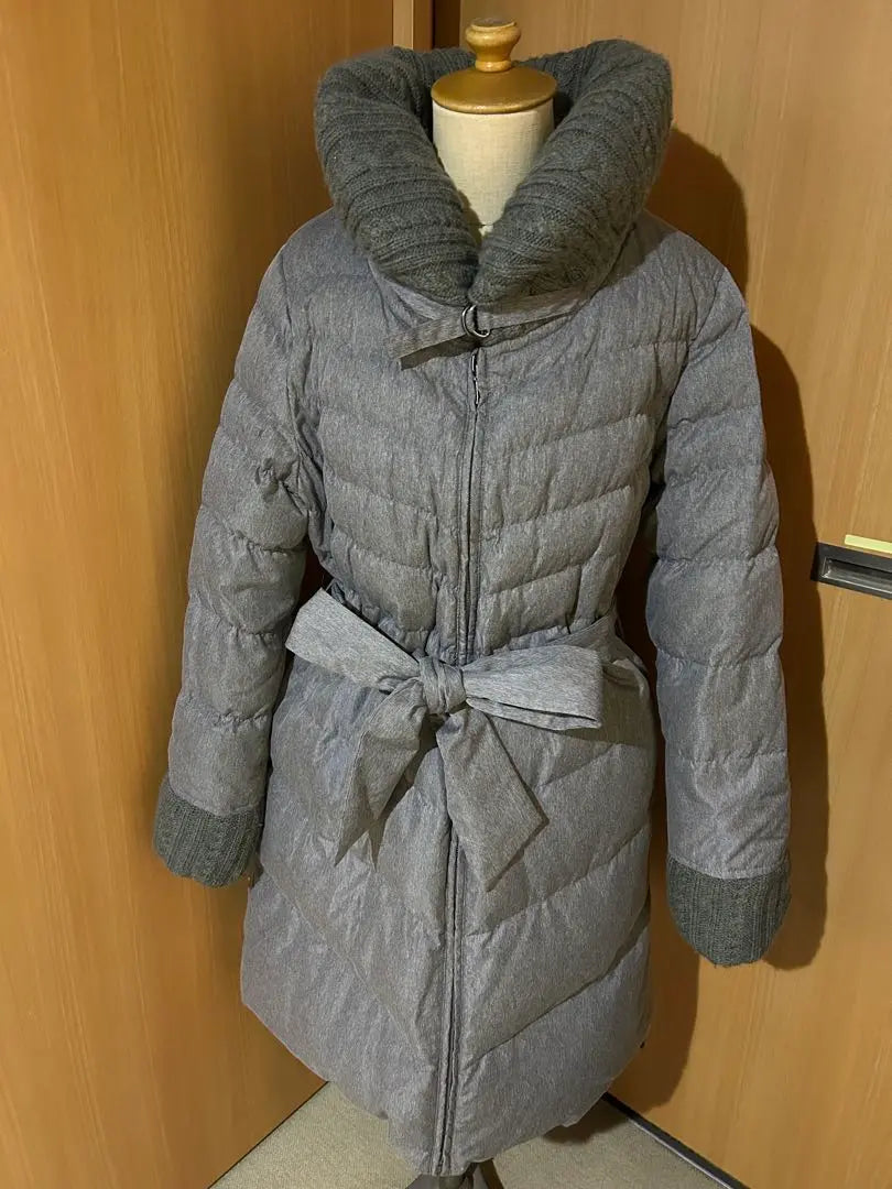 Luxe 90% down long coat Alan knit gray