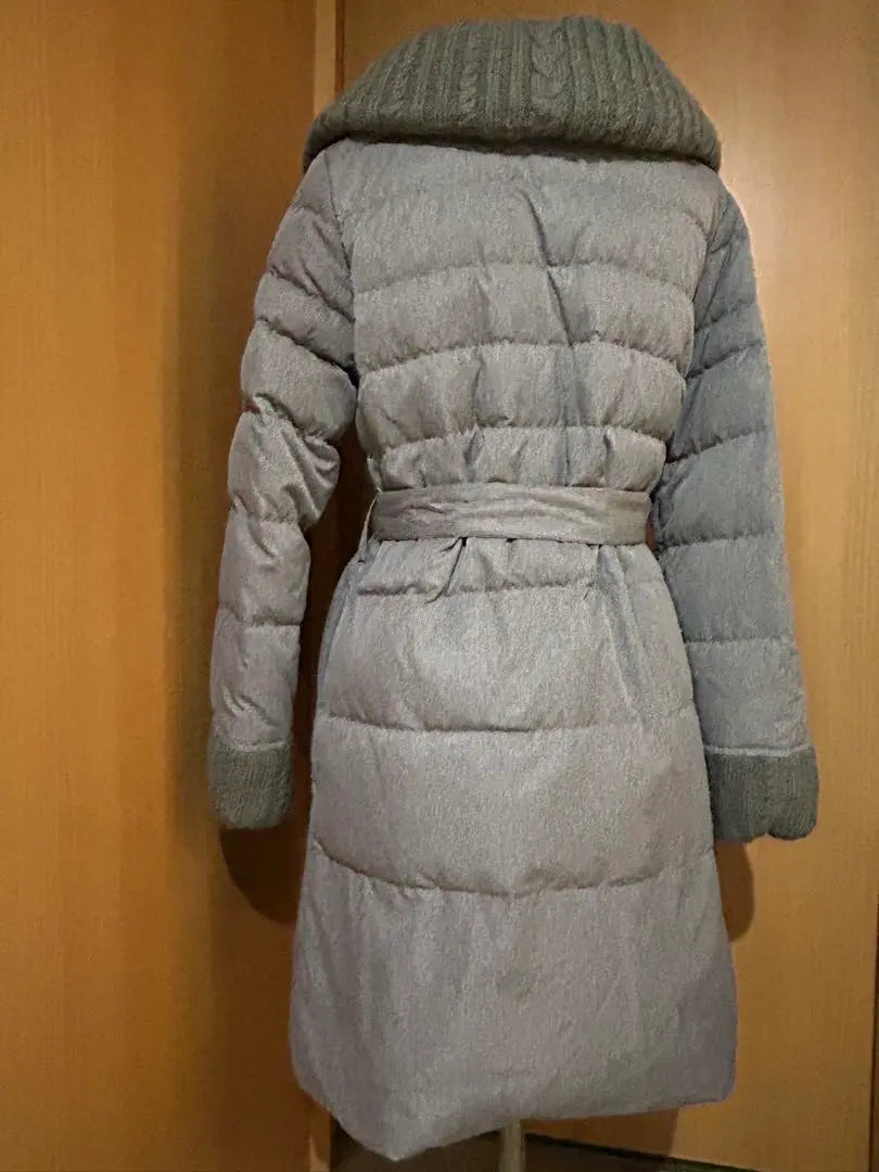 Luxe 90% down long coat Alan knit gray