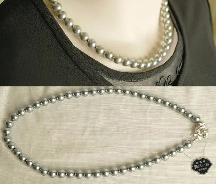 Pearl necklace 9mm 45cm black pearl ceremonial ceremonial black formal