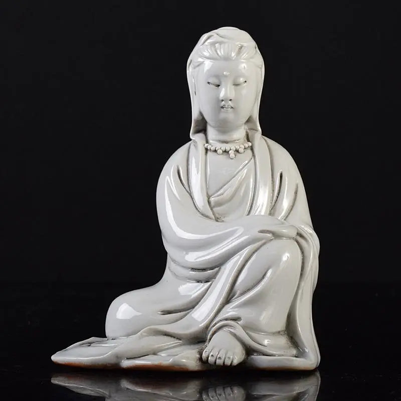 China Dehua Kiln White Porcelain Guanyin Statue Buddha Statue V R8485