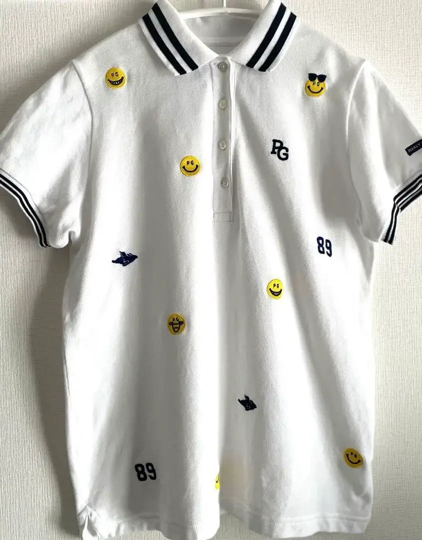 Pearly Gates Golf Polo Shirt Short Sleeve Women's S Nico-chan Smile