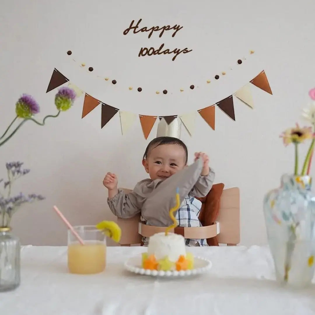 Decoración de celebración del día 100 de Uchi, conjunto de decoración de cumpleaños simple para niña y niño