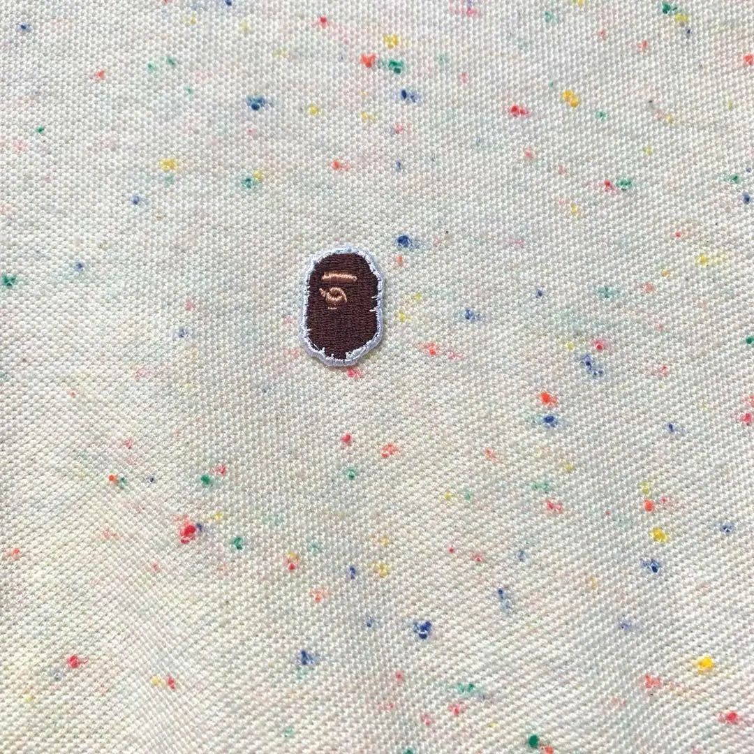 [Good condition] A BATHING APE APE polo shirt embroidered marble size M