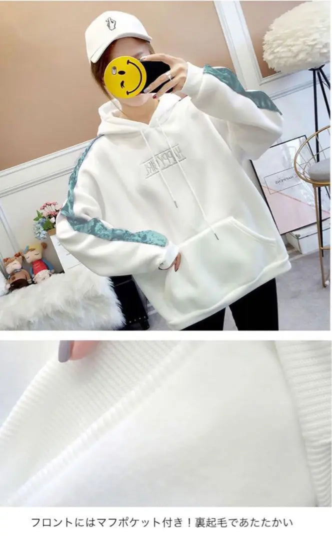 ✨️Popular Items✨️ Parka Velor Pullover Sporty Autumn/Winter Fleece Lining Korean