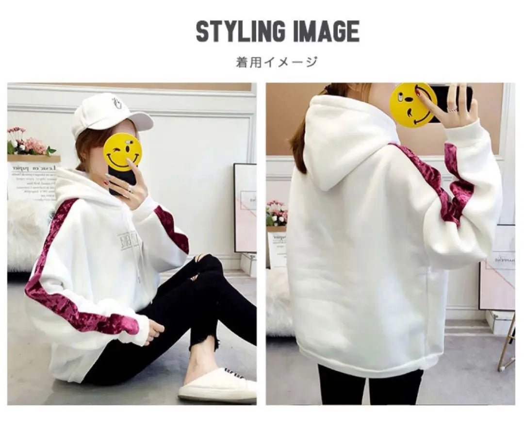 ✨️Popular Items✨️ Parka Velor Pullover Sporty Autumn/Winter Fleece Lining Korean