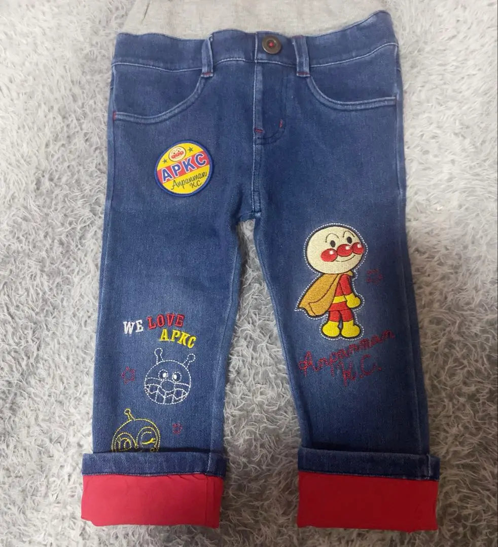 APKC Pantalones vaqueros de hombre Anpan de 90 cm | APKC 90cm アンパンマン デニムパンツ