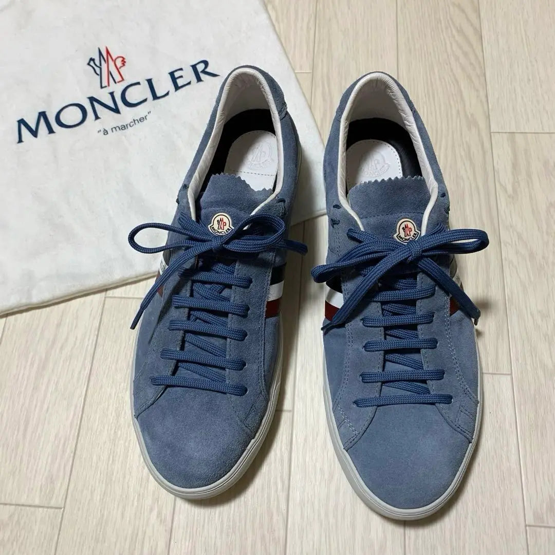 Zapatillas Moncler Hombre 42 Swede Azul como nuevas | 新品同様 モンクレール メンズ スニーカー 42 スウェード ブルー