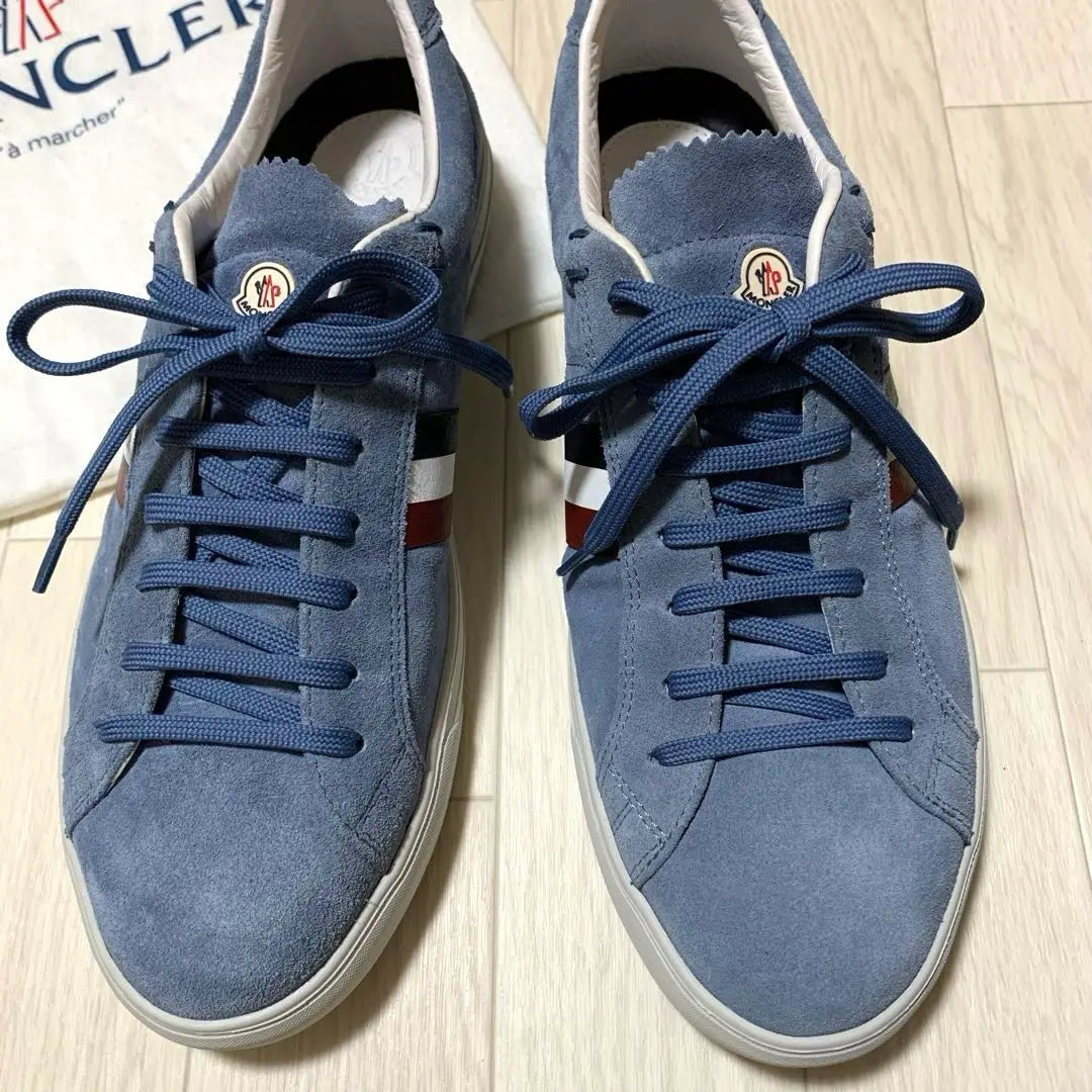 Zapatillas Moncler Hombre 42 Swede Azul como nuevas | 新品同様 モンクレール メンズ スニーカー 42 スウェード ブルー