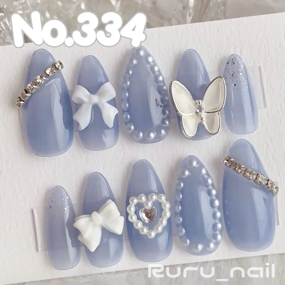 Nail Tip ❤︎ Blue Clear Mass Production Landmine Korea One Hong Initial