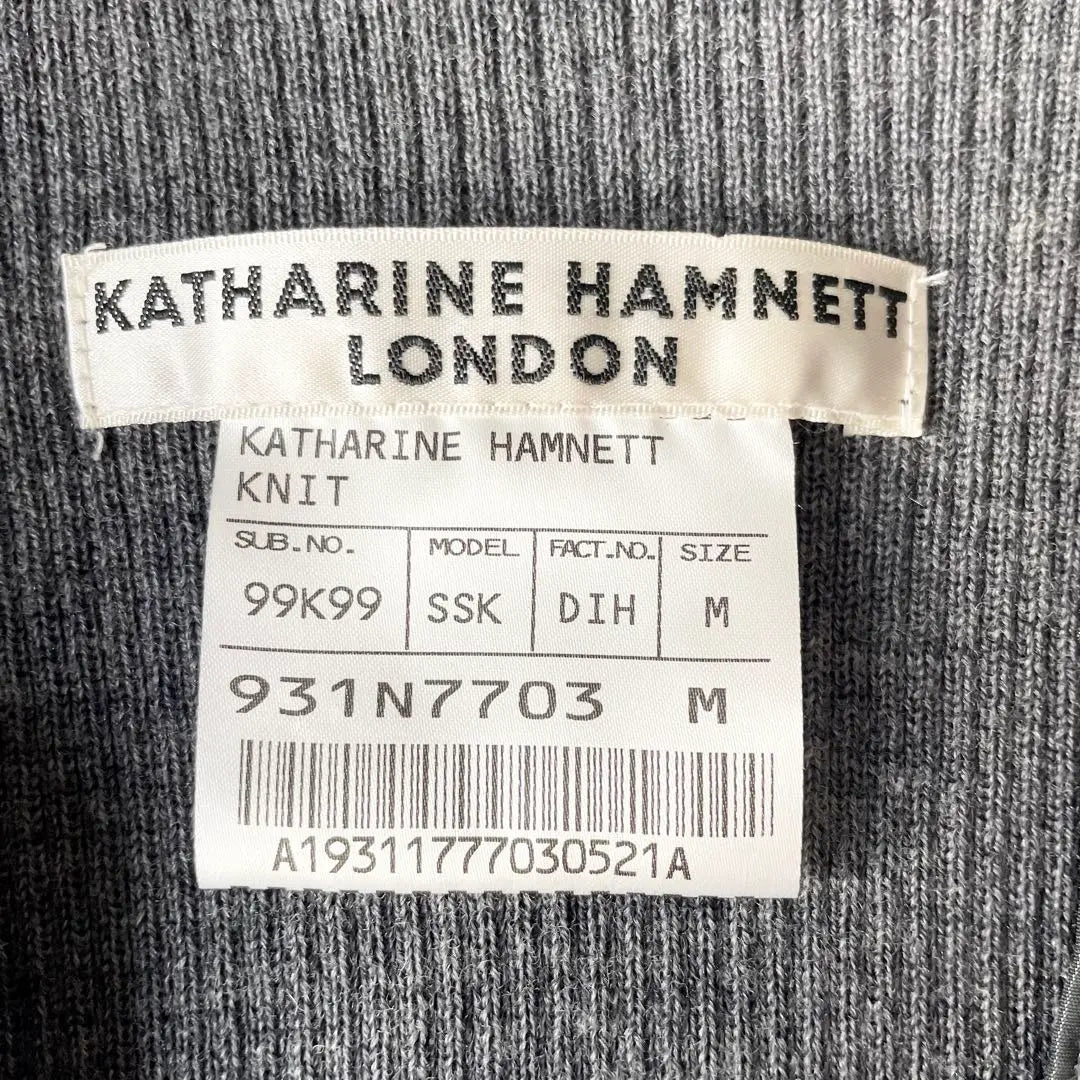 Good condition KATHARINE HAMNETT V-neck knit saw M gray