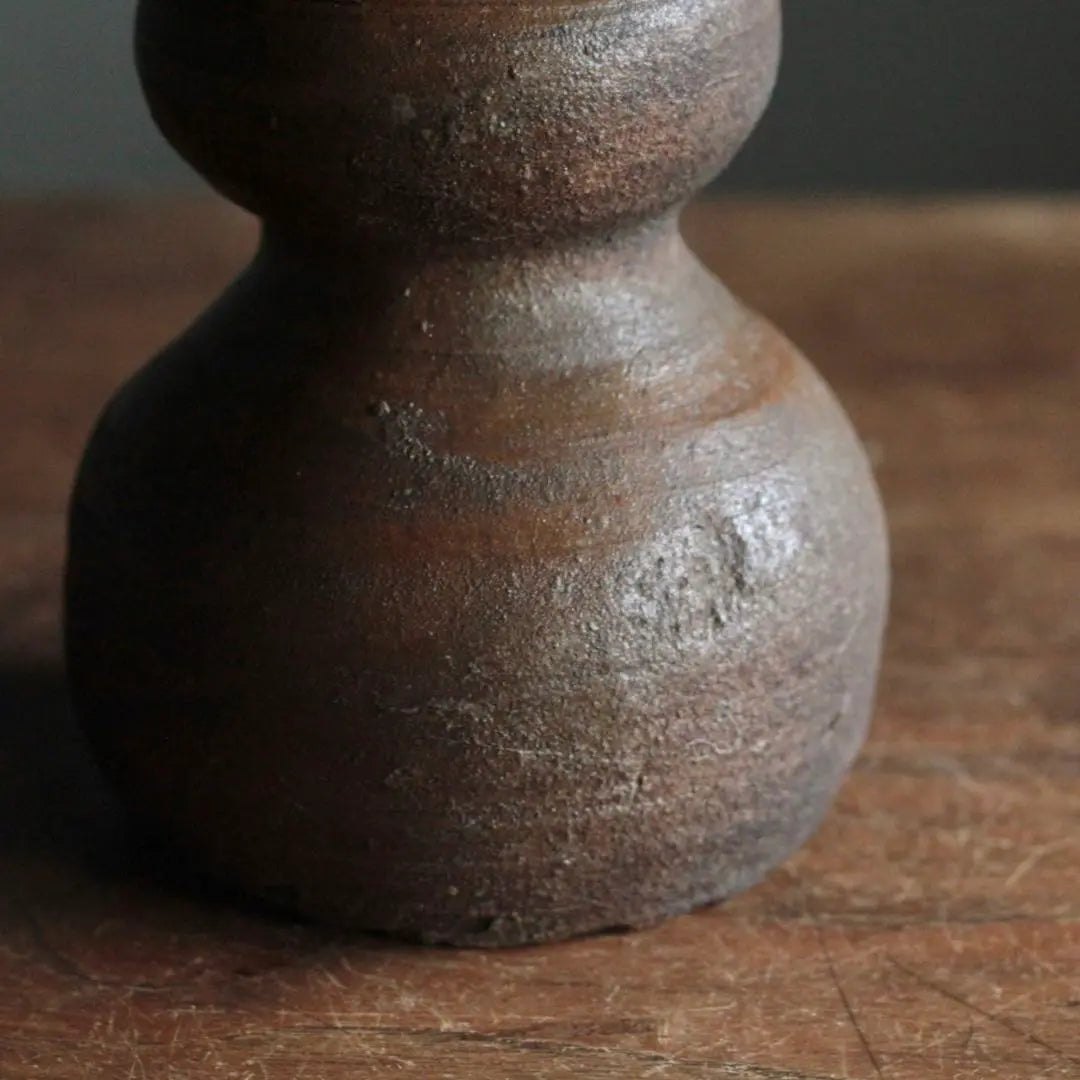 Antigua botella de sake Bizen con forma de calabaza Artículos Bizen Recipiente para sake Período Muromachi Arte antiguo Herramientas antiguas