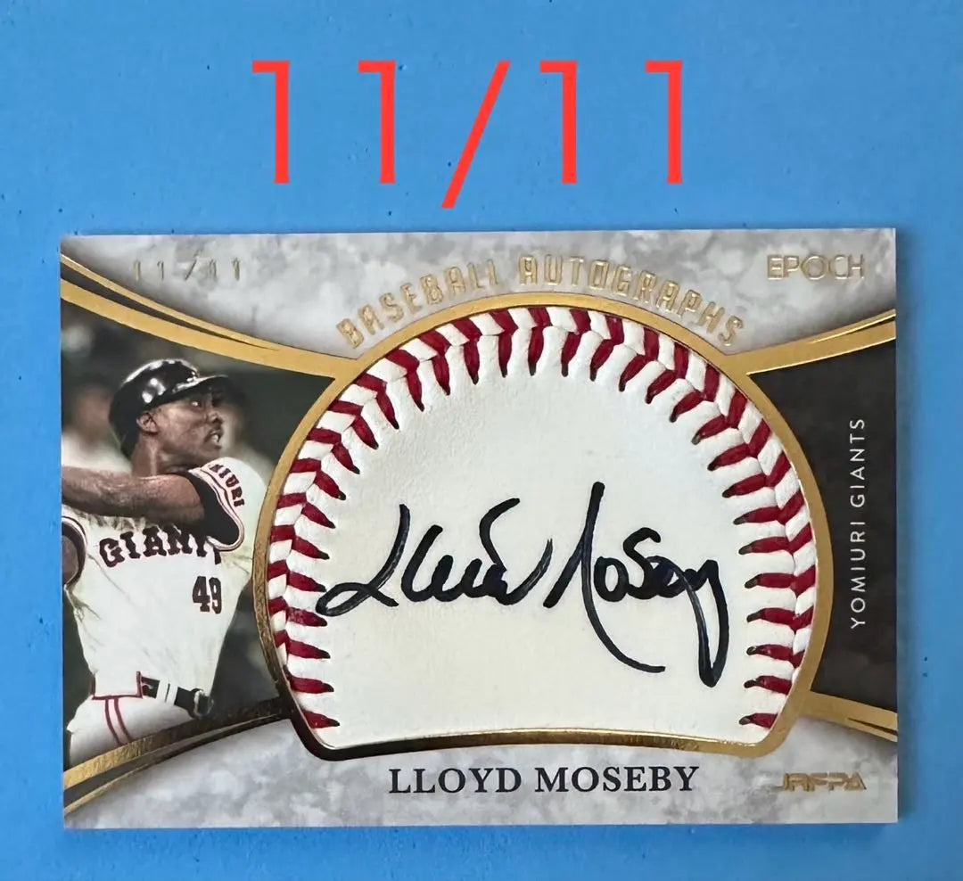 Tarjeta de balón autografiada de los Giants Yomiuri Giants de EPOCH 2021 Mosby