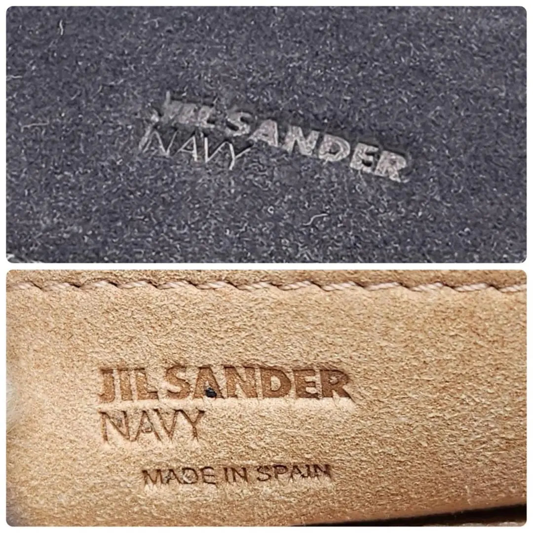 [Excelente estado, certificado] Jil Sander Sacoche Navy 2WAY Logo Suede