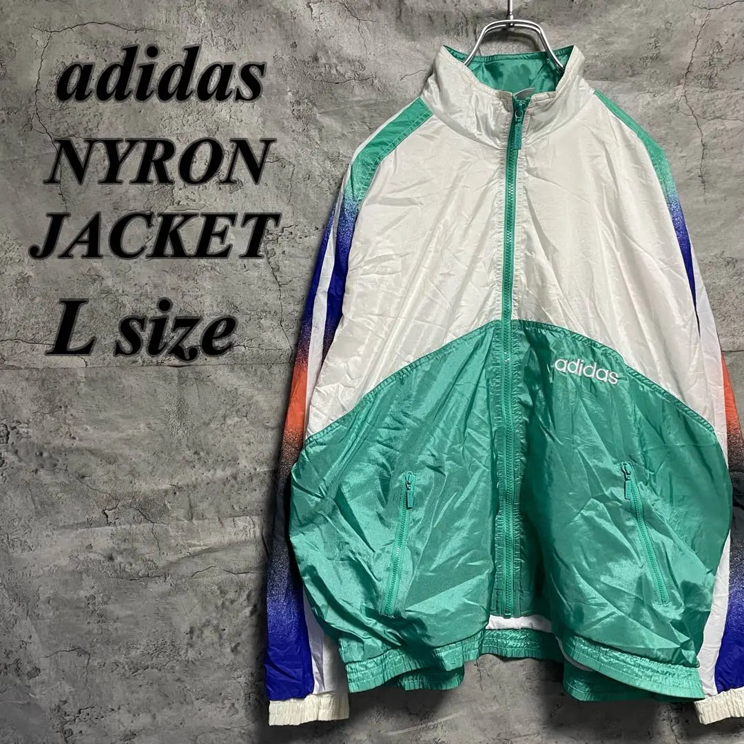 adidas adidas universal flag tag nylon jacket logo embroidery vintage clothing L