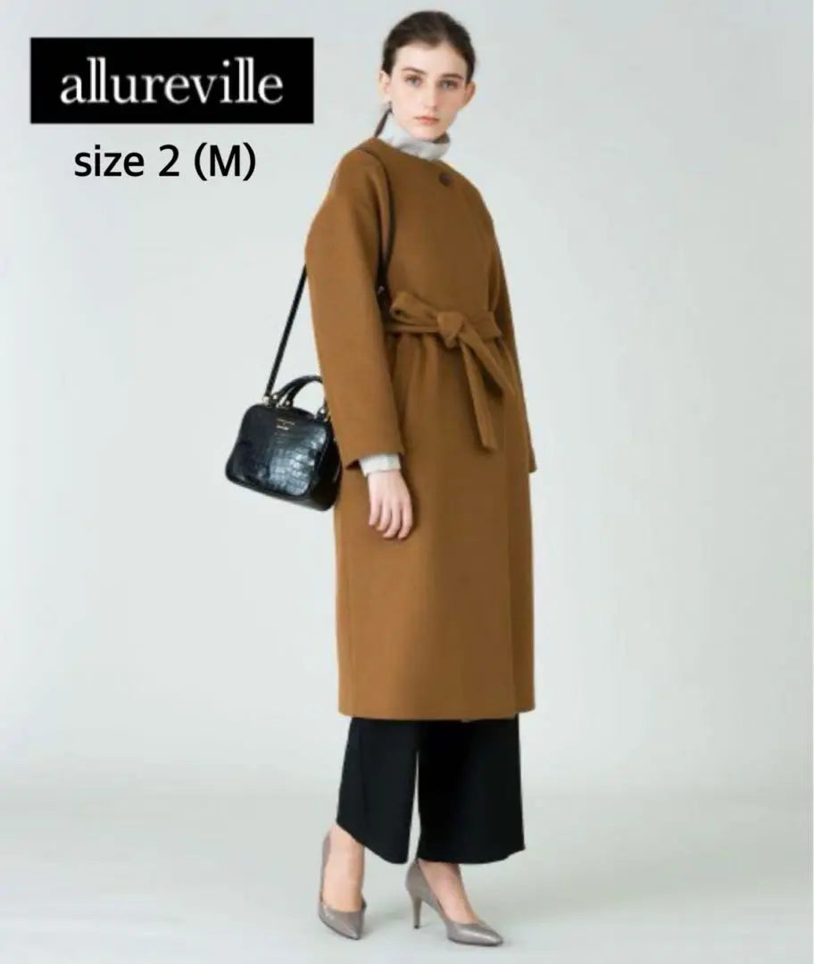 [Extremely beautiful] Allureville no collar long coat Belted M