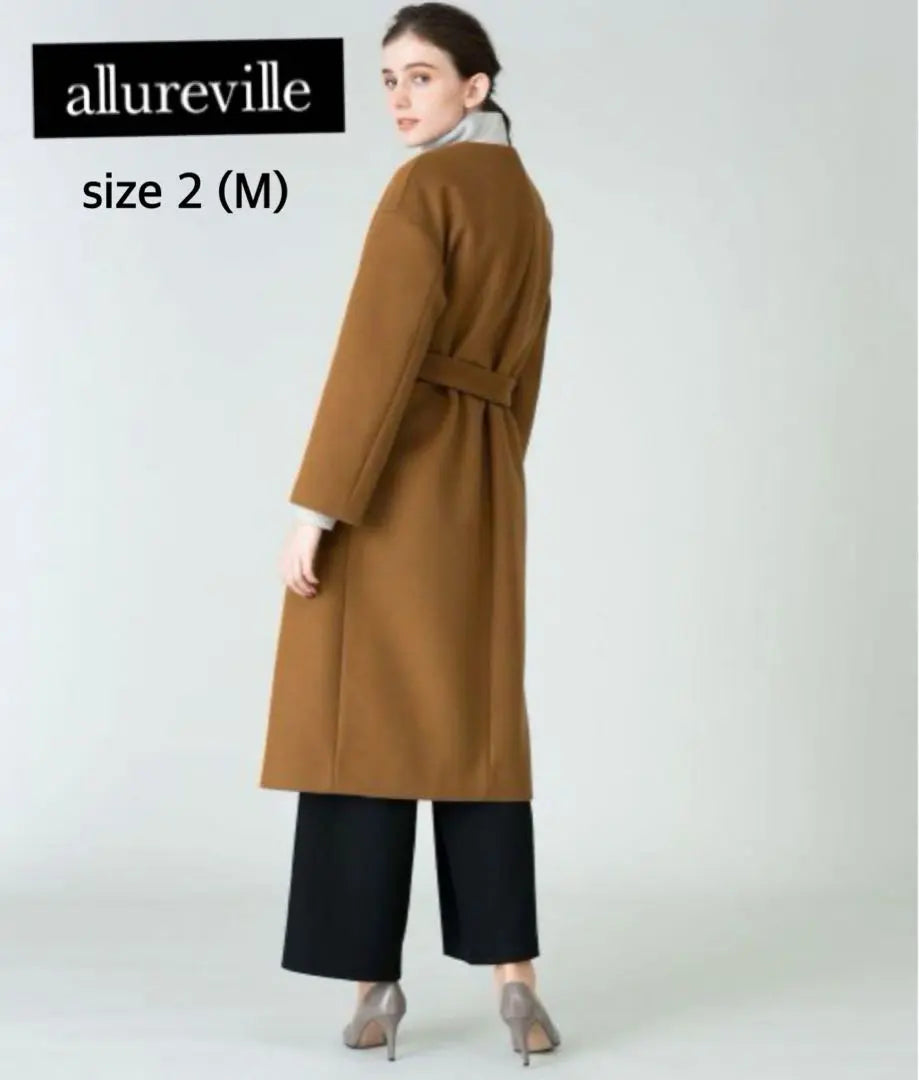 [Extremely beautiful] Allureville no collar long coat Belted M