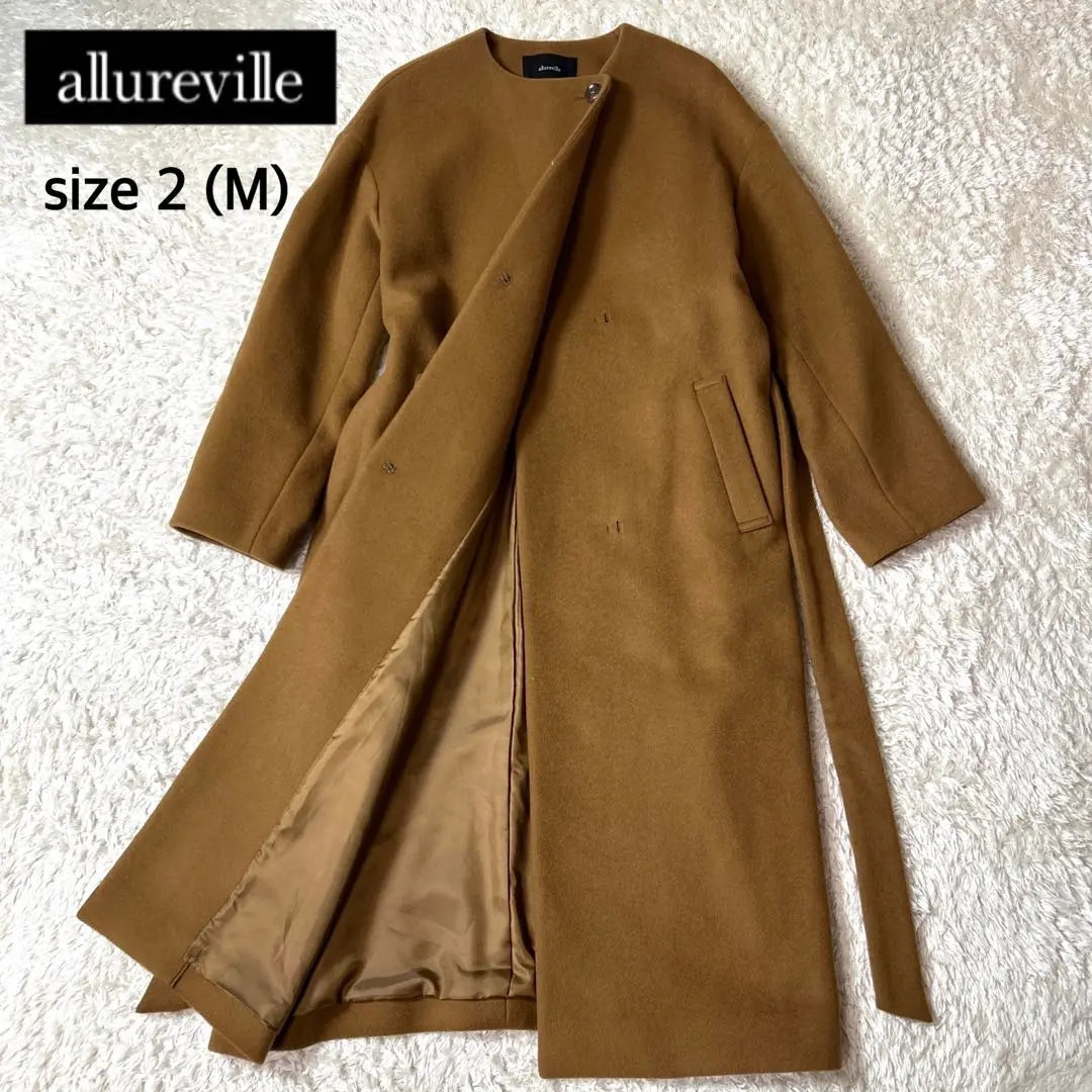 [Extremely beautiful] Allureville no collar long coat Belted M