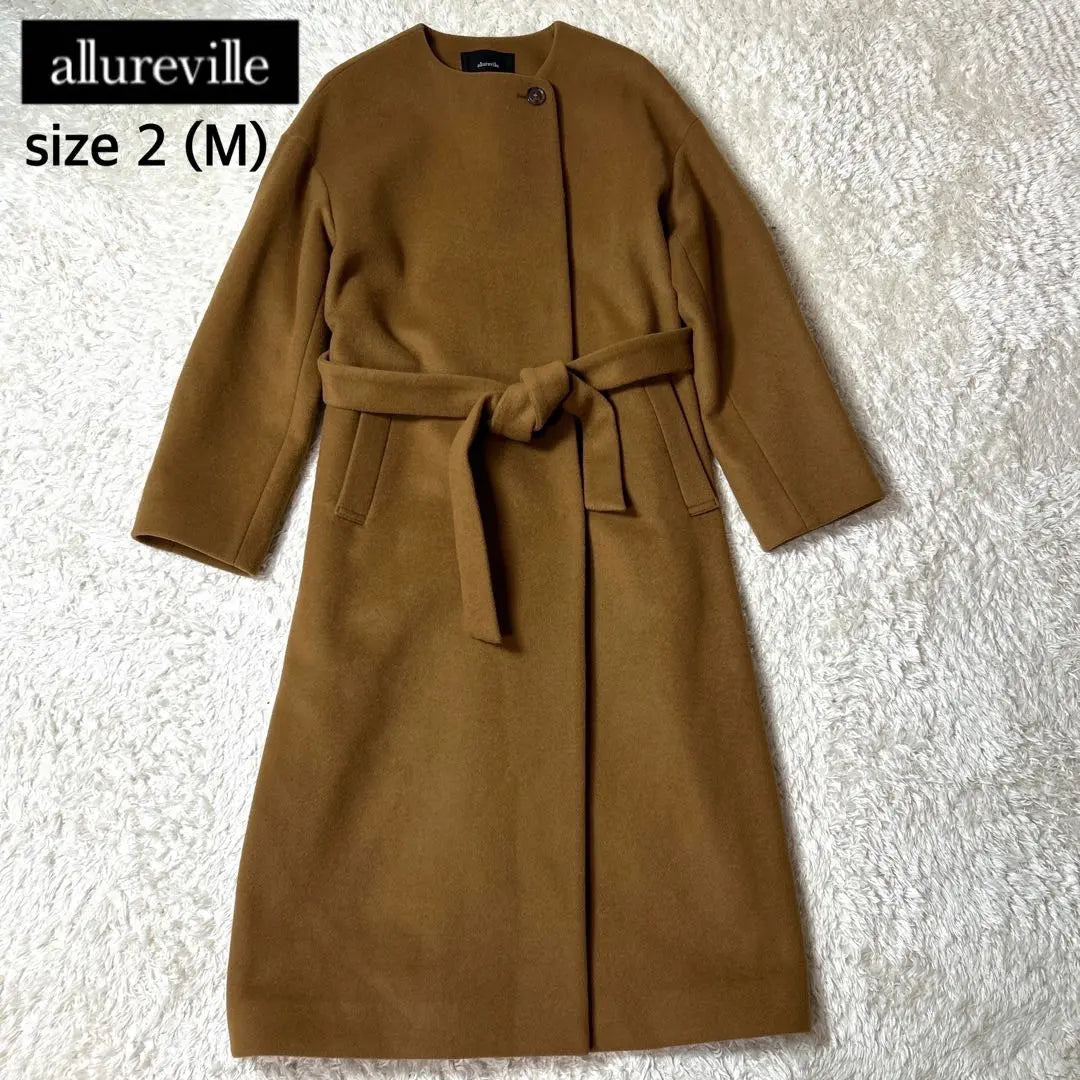 [Extremely beautiful] Allureville no collar long coat Belted M