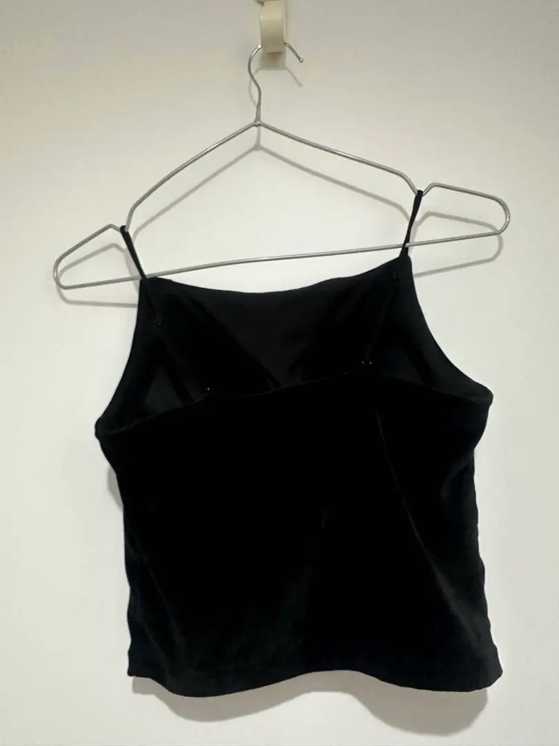 GU Black Velour Camisole Size S 271-352165 | GUブラック ベロアキャミソール Sサイズ 271-352165