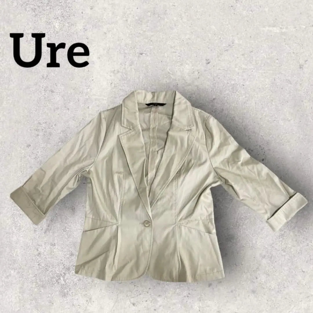 Chaqueta entallada de manga 3/4 para mujer de Ure (1) Cinturón decorativo beige 1B