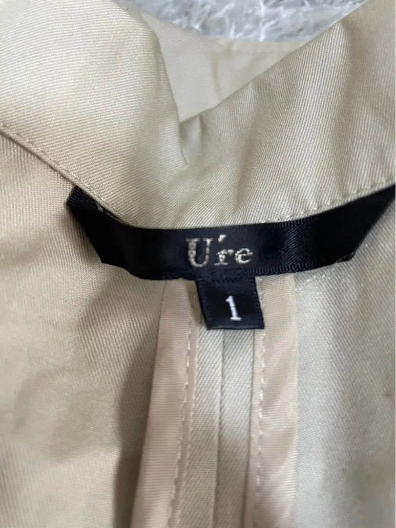 Ure Women's 3/4 Sleeve Tailored Jacket (1) Beige 1B Decorative Belt