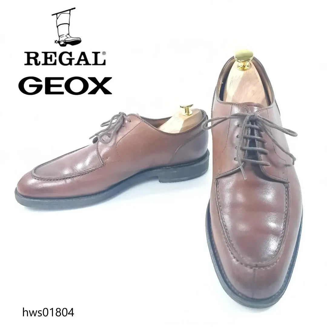 Zapatos de negocios con punta en U de 25 cm en colaboración con REGAL GEOX en marrón