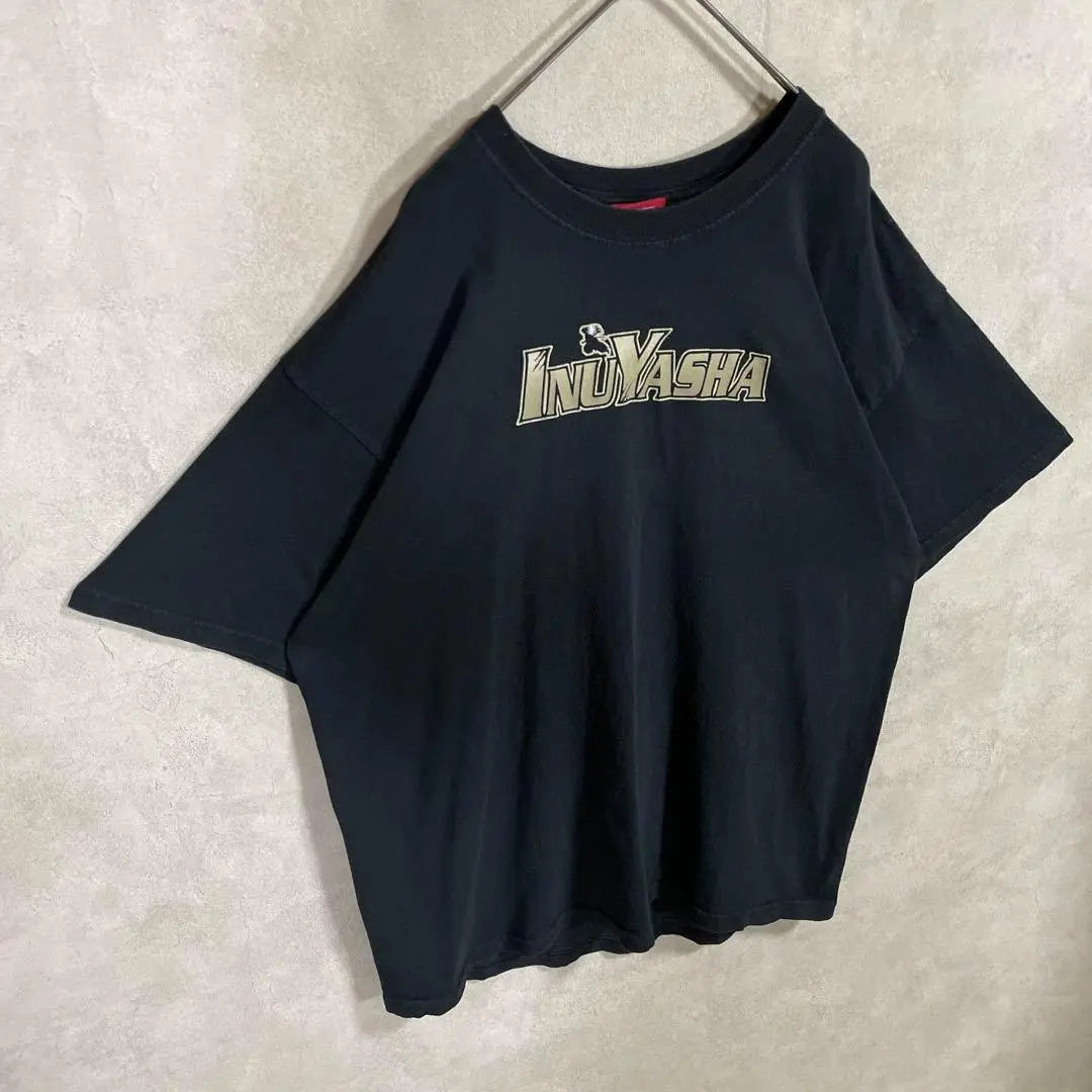 Vintage 00s Inuyasha Aimyon Wearing Short Sleeve Shirt Black Anime ③