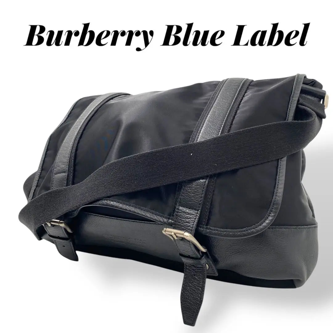 Beautiful condition Burberry Blue Label Shoulder Bag Black Large Capacity