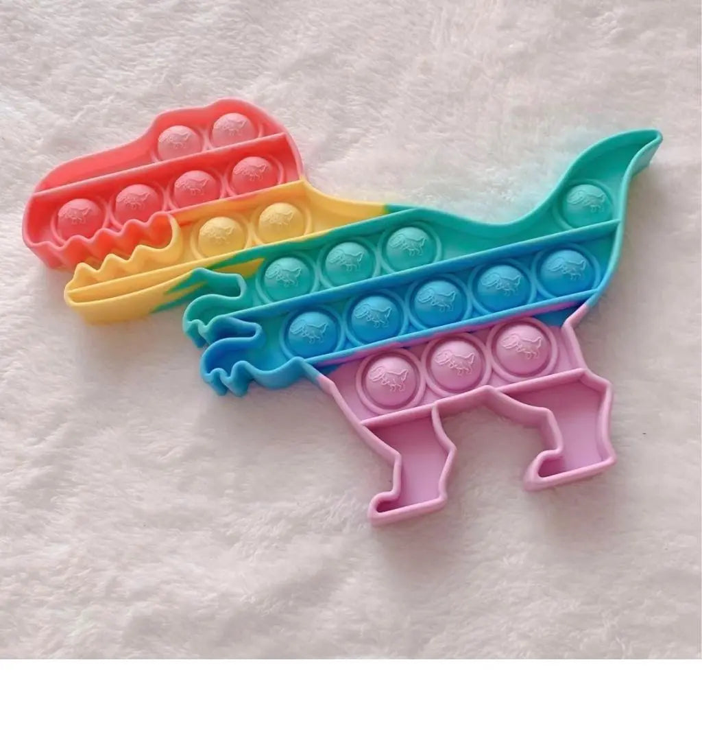 ✨Popular product✨ Rainbow color Unicorn and dinosaur pop-it (with carabiner)