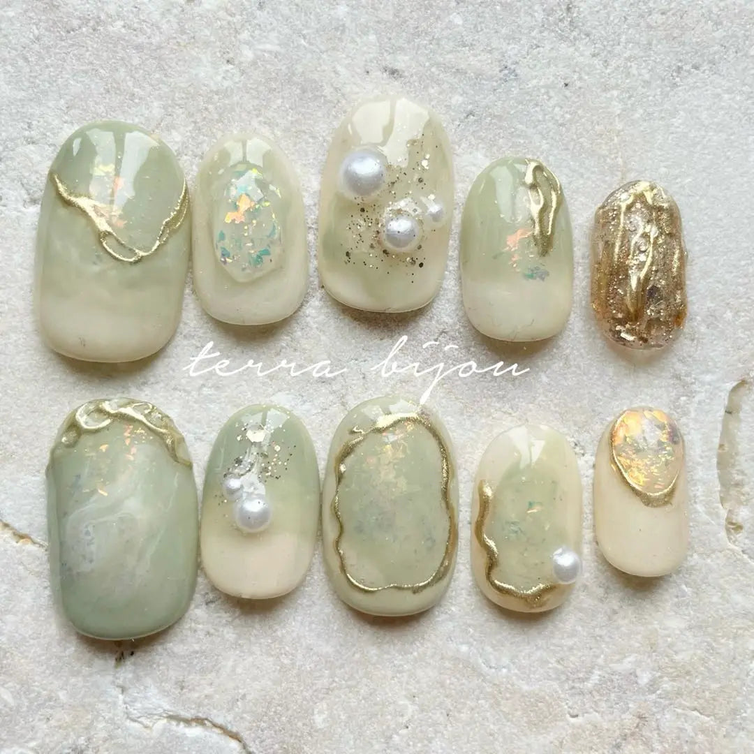 [Size order] GREEN GARDEN Nuance Nail Chip