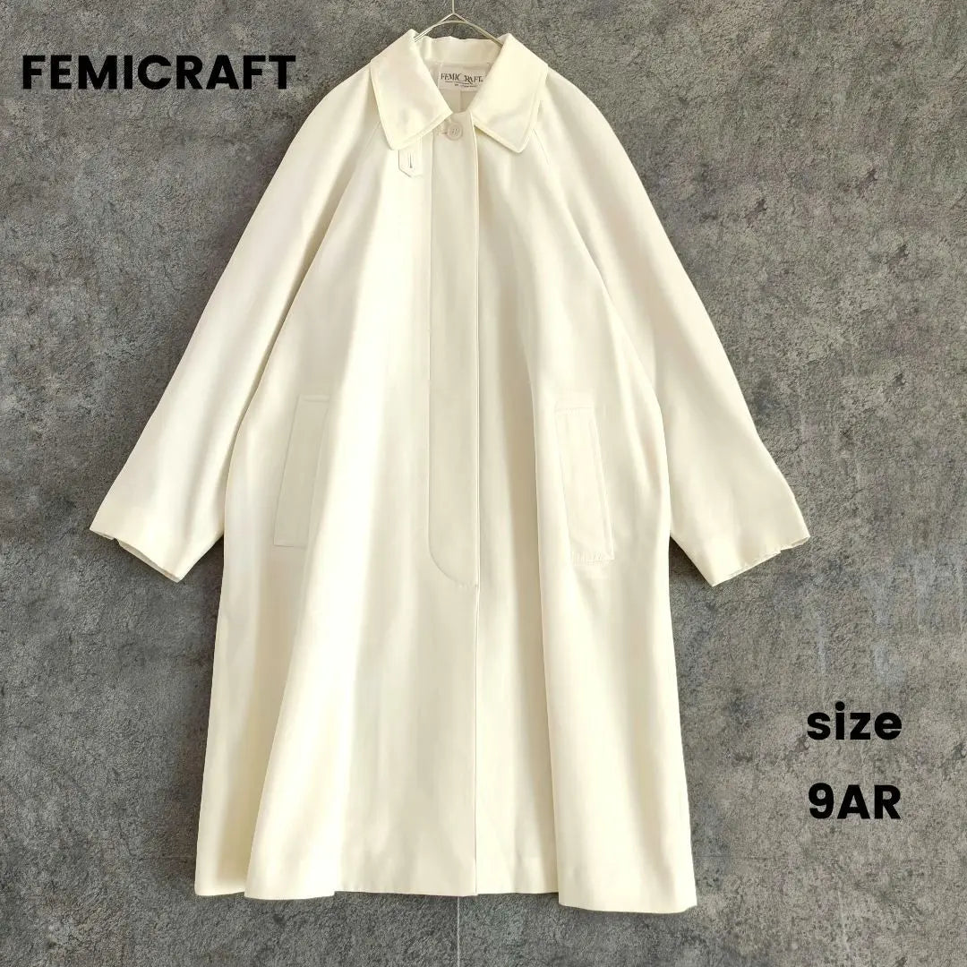 FEMICRAFT Spring Coat Long White 9AR Plain Outerwear