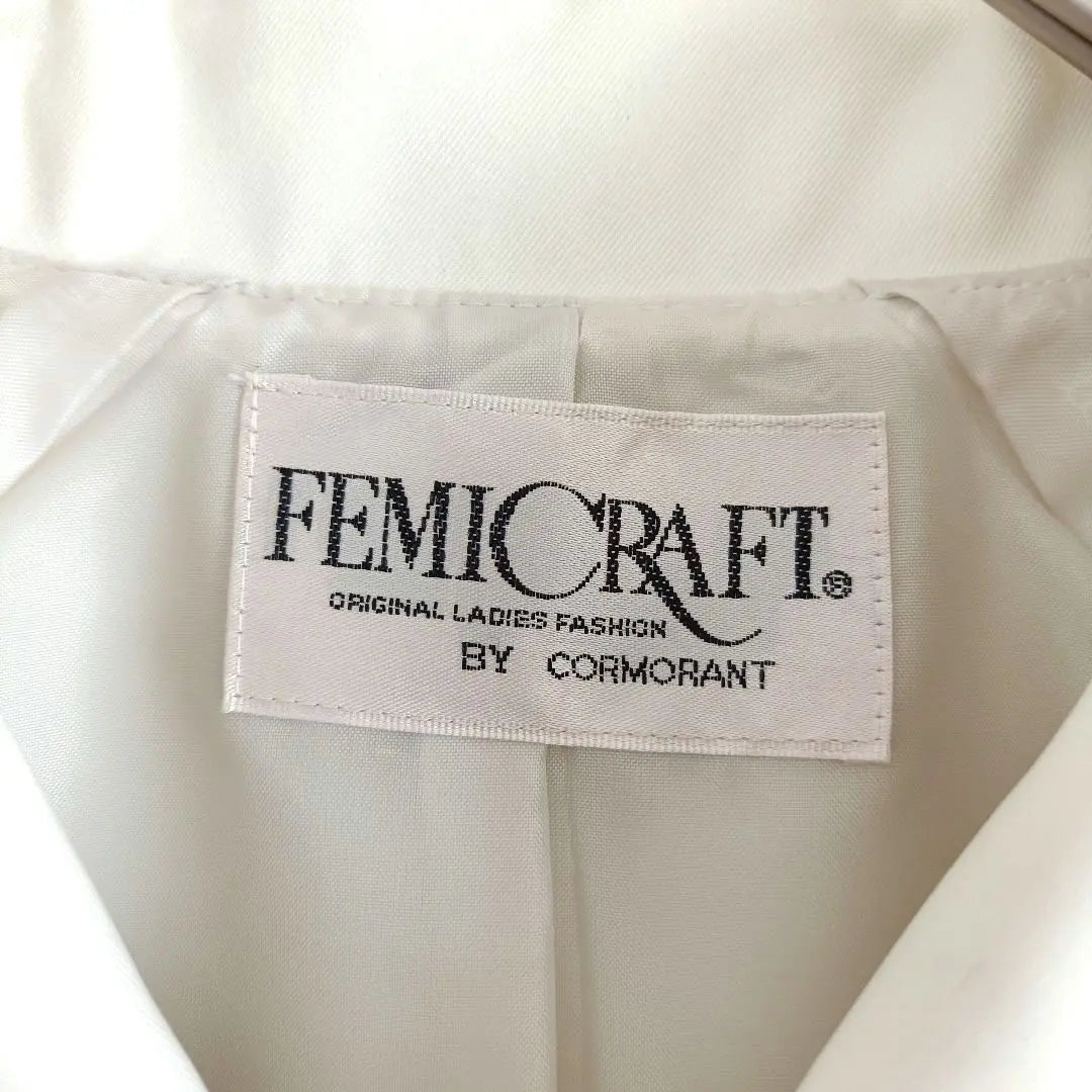 FEMICRAFT Spring Coat Long White 9AR Plain Outerwear