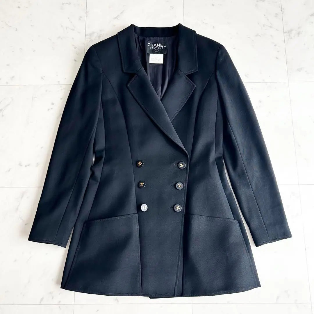 Superb condition CHANEL Coco Mark Button Beautiful Silhouette Tailored Jacket 36