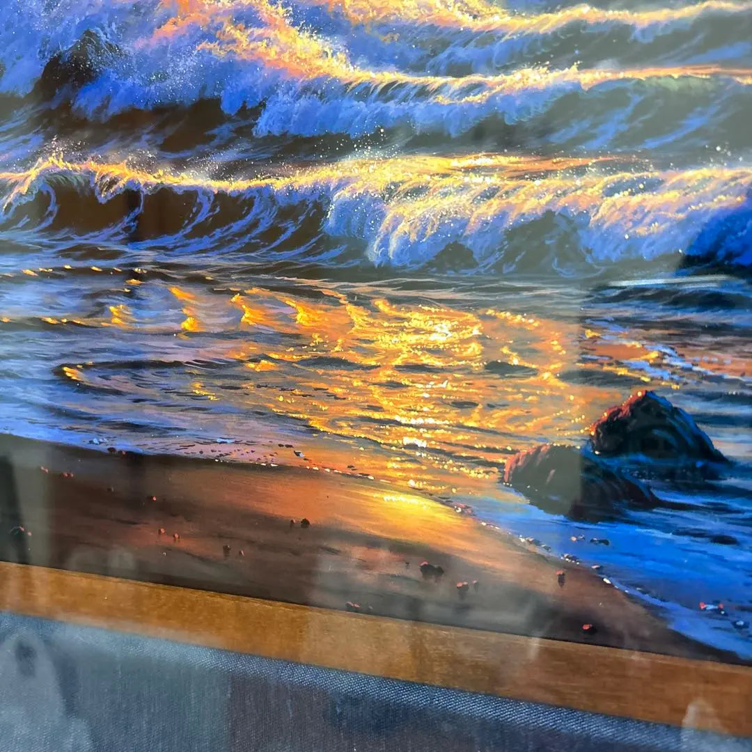 Arte enmarcado Romance of the Sea de Lassen Pintura de paisaje de Hawái Pintura al atardecer en el océano