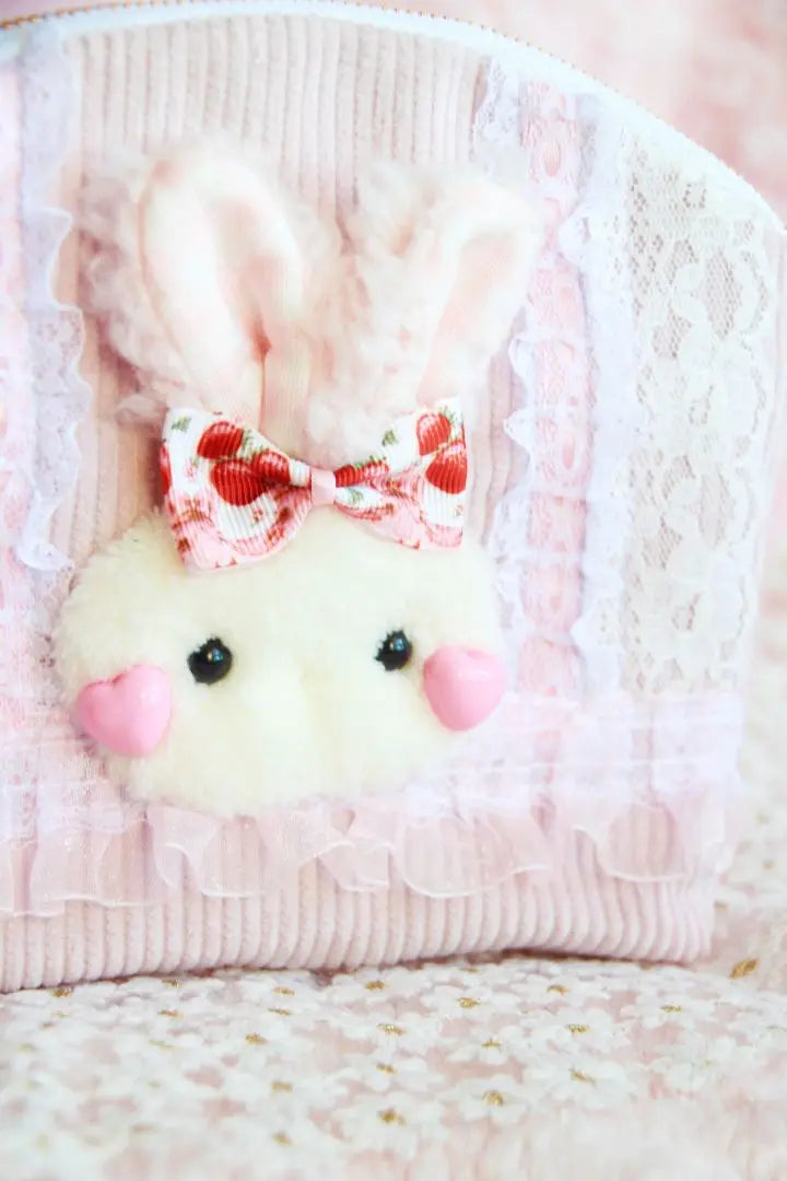 Fluffy rabbit mini pouch