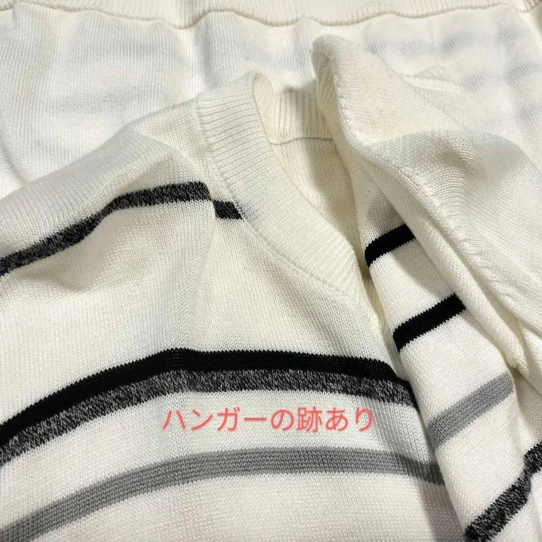 [TAKEO KIKUCHI] Men's sweater knit white long sleeve 100% cotton