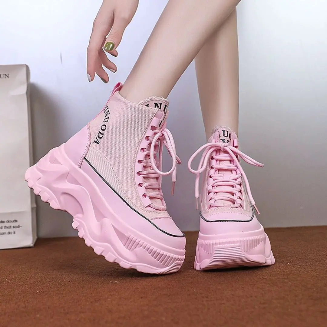 Thick sole 7.5cm★High-cut sneakers★Going out and outdoors★Can be all year round★Excellent stability