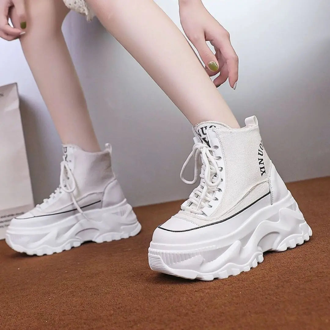 Thick sole 7.5cm★High-cut sneakers★Going out and outdoors★Can be all year round★Excellent stability