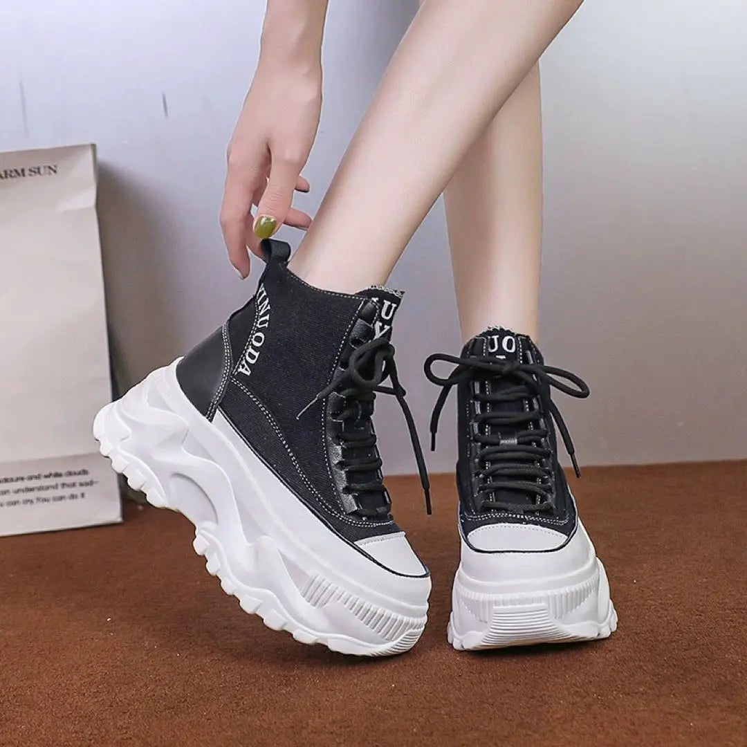 Thick sole 7.5cm★High-cut sneakers★Going out and outdoors★Can be all year round★Excellent stability