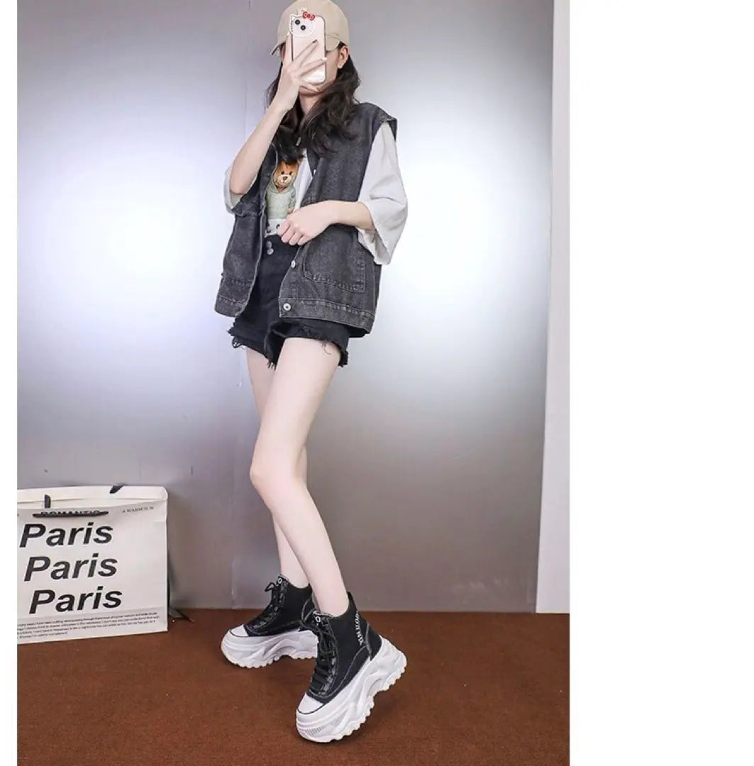 Thick sole 7.5cm★High-cut sneakers★Going out and outdoors★Can be all year round★Excellent stability