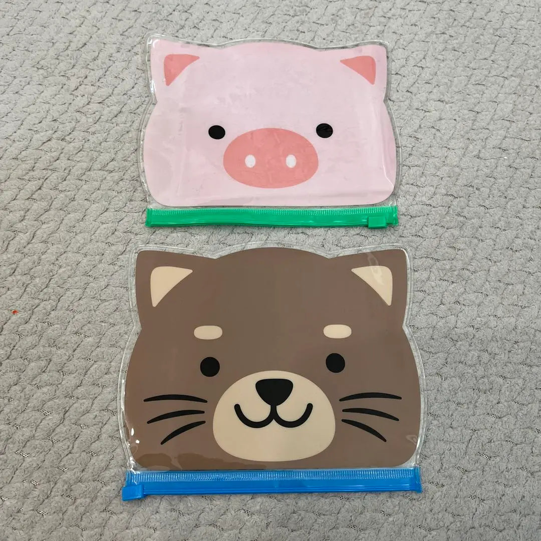 Animal pouch made of vinyl, pigs, dogs, 2 pieces