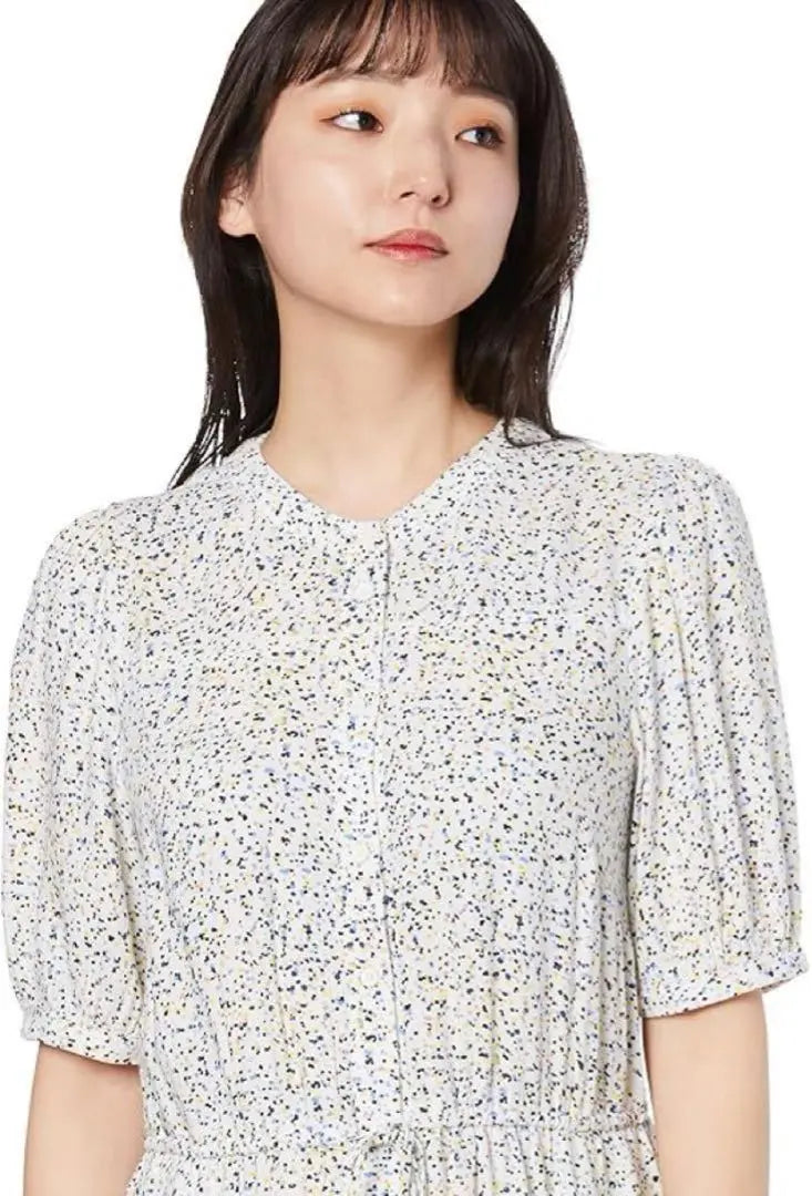 One Piece Ladies Summer Long A Line Short Sleeve Dot West Shape