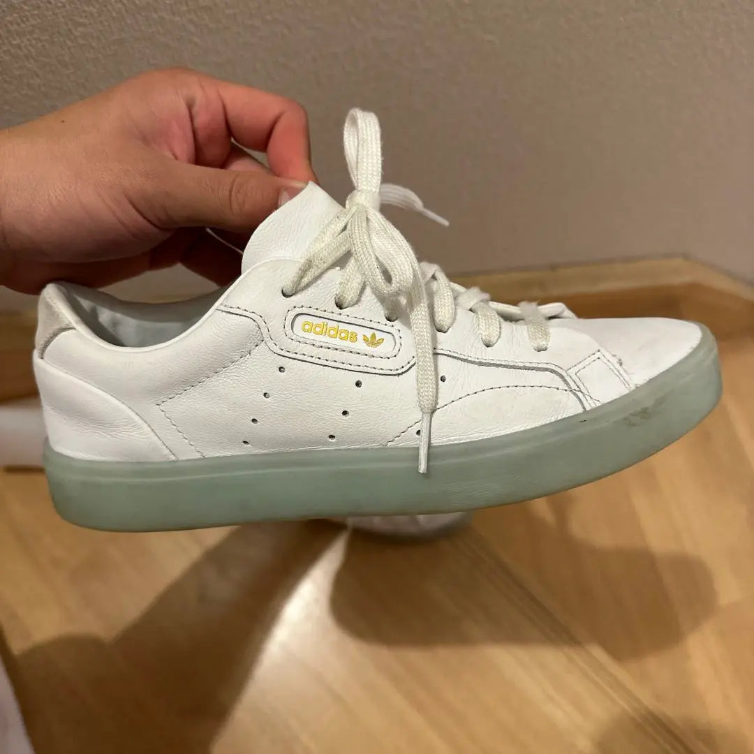 adidas white leather sneakers