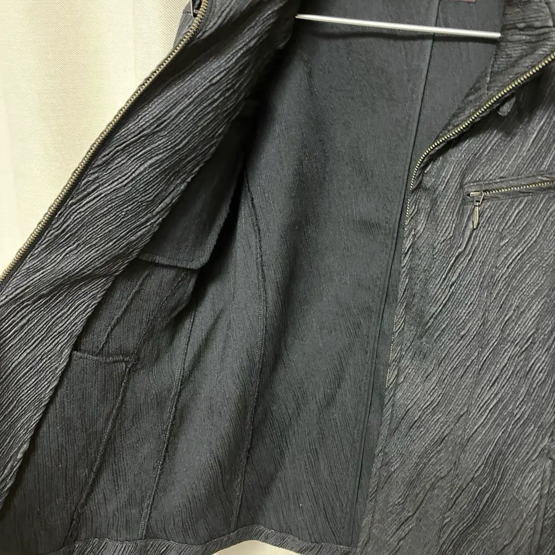 Tornado Mart Jacket Wave Glossy Black LL Double Zipper